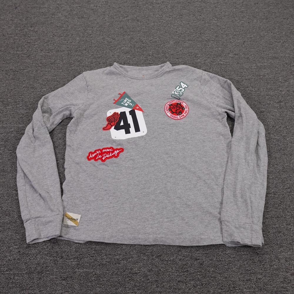 Tracksmith Shirt Womens Small Gray Long Sleeve Graphic Running Tee Race